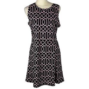 NWOT Jude Connally Black & Pink Chain Link Sleeveless A-Line Dress | Size Small